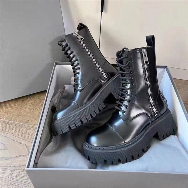 Schwarze Designer-Stiefel für Damen, schwarzes Leder, modische Schuhe, klassisch, für Damen und Herren, Martin Snow, Winterhalbstiefel, Diamantstiefel, limitierter Frühling, australischer Schuh, Paris B9-1