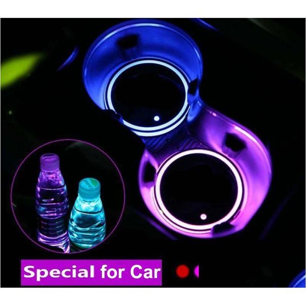 Dekorative Lichter LED-Auto-Cup-Matte Atmosphäre für alle Autos RGB-USB-Ladebecher Pad Innenatmosphäre-Lampe Drop Lieferung Mobiles M DHP69