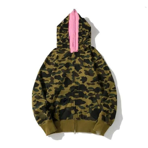 Jersey de algodón de camuflaje con cremallera, suéter que brilla en la oscuridad, estampado de letras, sudadera con capucha de manga larga, informal para hombre, talla superior para mujer 757