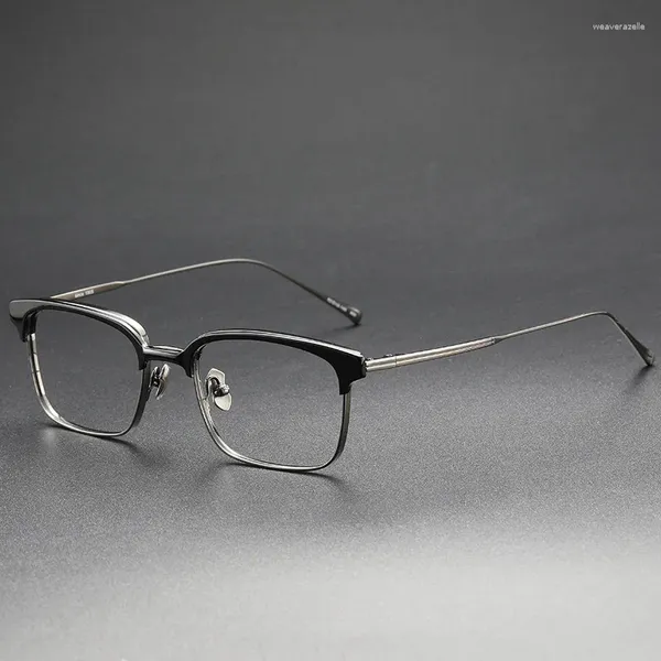 Sonnenbrillenrahmen Top-Qualität handgefertigte Titan-Business-Brillen Männer Frauen Luxus Retro-Quadrat-Brillenrahmen Designer-Brillen