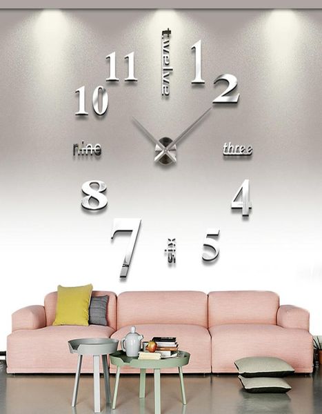 Супер большие настенные часы DIY акриловые EVR металлическое зеркало персонализированные цифровые часы Y2001092075993