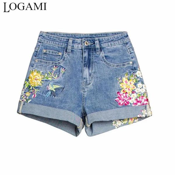 Scherma Logami Bird Flower ricamo in jeans Shorts Women's Casual Summer Shorts Nuovo arrivo