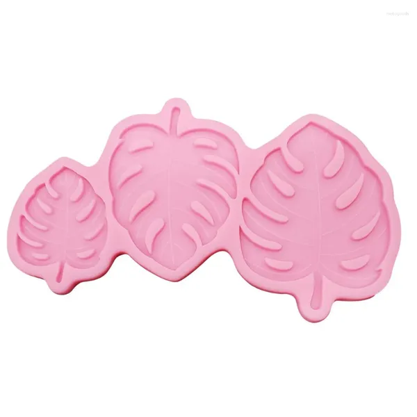 Moldes de cozimento em forma de folha de banana, ferramentas de fondant, moldes de silicone para decoração de bolo, pasta de goma, artesanato, sobremesa, molde de resina rosa