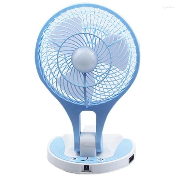 Mini pequeno ventilador dobrável elétrico cartoon portátil desktop casa com base azul