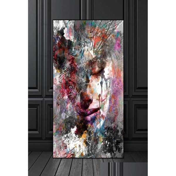 Dipinti su tela Pittura Wall Art Immagini Stampe Colorf Woman On No Frame Home Decor Poster Decorazione per soggiorno1198726 Drop Dhkvu