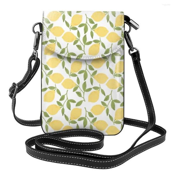 Sacos de noite Limão Desenho Bolsa de Ombro Verão Amarelo Fruta Engraçado Couro Escritório Mulheres Mulher Presentes Bolsa