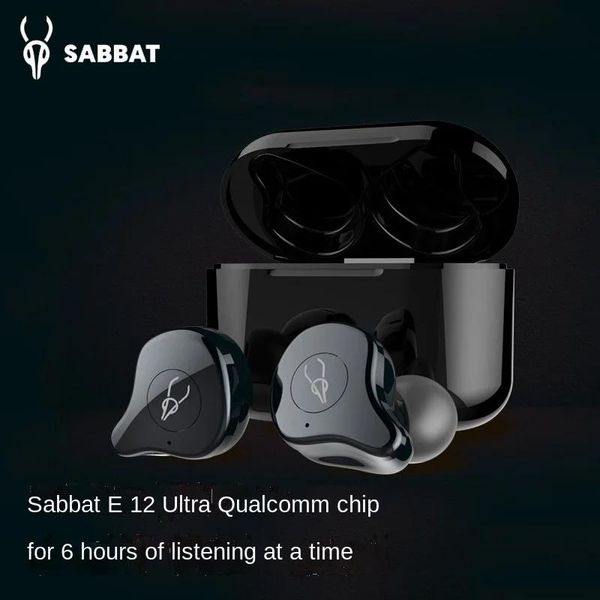 Kopfhörer Sabbat E12 Ultra APTX Bluetooth 5.2 Kopfhörer Echte kabellose Ohrhörer TWS Stereo Sport Headset Wasserdicht Hifi Rauschunterdrückung