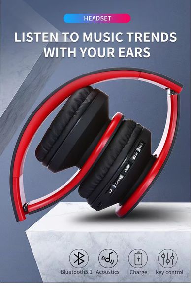 Andoer LH811 4 In 1 Bluetooth 3.0 EDR Kulaklıklar Kablosuz Kulaklık MP3 Player ile Akıllı Telefonlar için Radyo Mikrofonu PC V126 AWYH