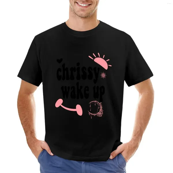 Herren Polos Chrissy Wake Up Sticker T-Shirt T-Shirts Schnell trocknende Slim-Fit-T-Shirts für Männer