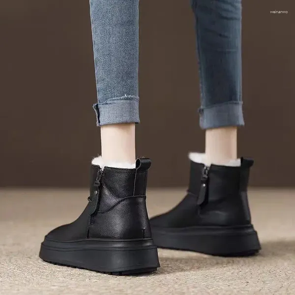 Botas sapatos para mulher elegante com saltos médios mulheres neve couro borla impermeável anti skid goth no deslizamento primavera outono chique