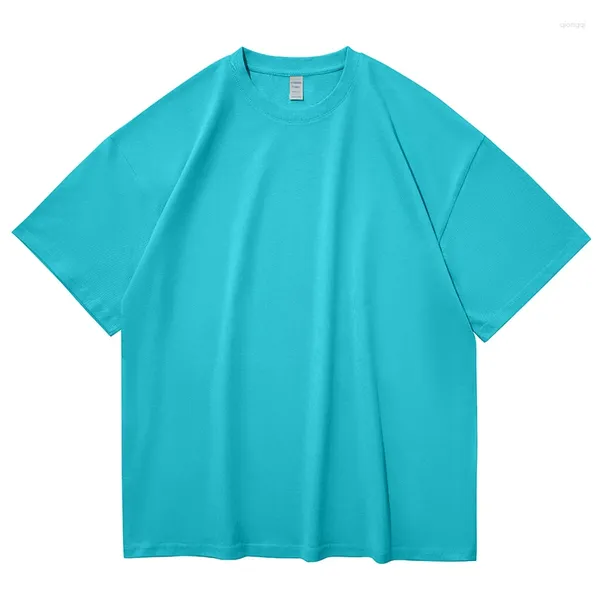 Magliette da uomo T-shirt Produzione all'ingrosso Tinta unita Logo personalizzato del marchio Girocollo Sciolto Stampa ricamo Hip Hop Maniche corte