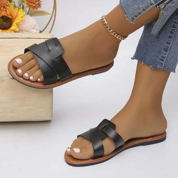 Hausschuhe 2023 Sommer Bequeme Trendige Sandalen Europäische und amerikanische Mode Strand Große Damenschuhe Zapatos Para Mujeres