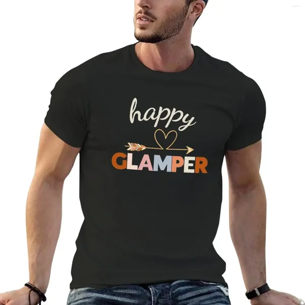 Camisetas masculinas Happy Glamper Boho Colors T-Shirt Cute Tops Camisa de secagem rápida ajustada para homens