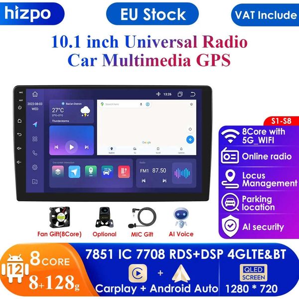 EU Stock Carplay Auto GPS Navi 4G Wifi Doppio 2din 10.1 