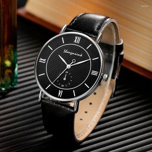 Relógios de pulso 2024 Fashion Men's Metal Belt Luxury Business Watch Design masculino Esporte Relógio à prova d'água Relógio Relogio Masculino