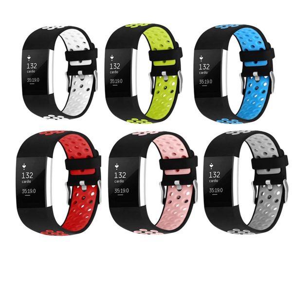 Für Fitbit Charge 2-Bänder, verstellbar, zwei Farben, Ersatz-Sportgurtbänder für Fitbit Charge 2 Smartwatch, Fitness-Armband FC1065545