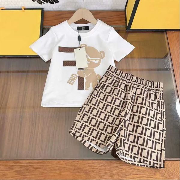 Luxus-Designer-Marken-Baby-Kinderkleidungsanzug, klassischer Markenkleidungsanzug, Kinder-Sommer-Kurzarm-Alphabet-Shorts, modisches Hemd