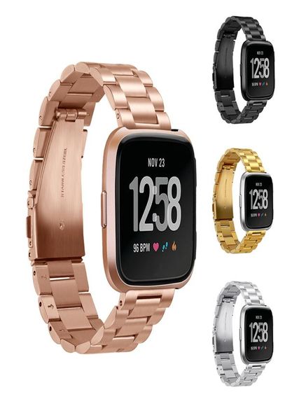 Fitbit için 23mm metal kayış Versa Versa lite bant kayışı vidasız paslanmaz çelik bilezik için fitbit için Versa Wristbands yerine A8377631