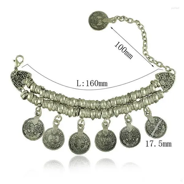 Braccialetti di fascino retrò turkish beach coin moneta braccia