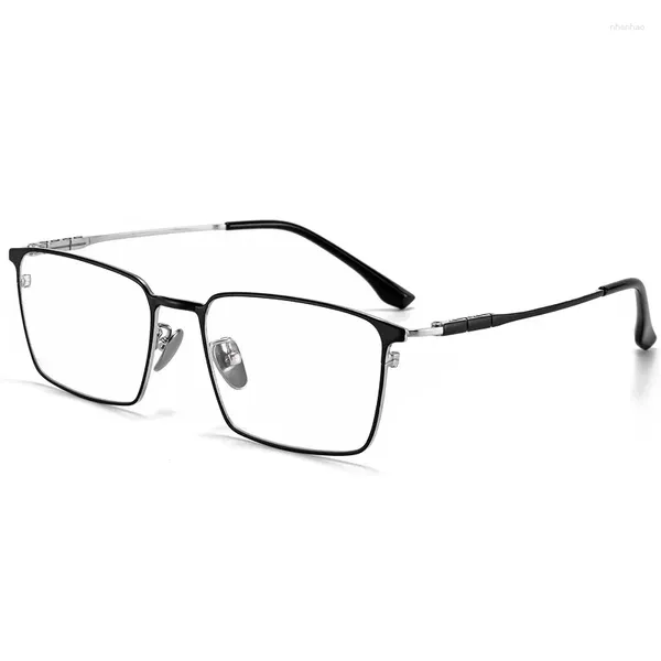 Montature per occhiali da sole 55mm Occhiali da vista quadrati ultraleggeri comodi occhiali da vista grandi in titanio puro Occhiali da vista ottici moda Montatura da uomo J86037