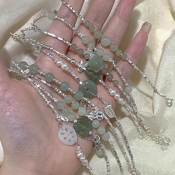 Strand pérolas de cristal irregular banhado a prata contas pulseiras para mulheres menina retro temperamento sorte versátil jóias atacado ybr1042