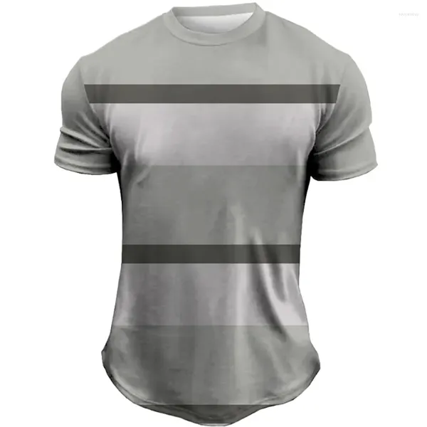 T-shirt da uomo 2023 T-shirt da uomo T-shirt stampate in 3D Camicia a maniche corte a righe Abbigliamento estivo Camicetta classica retrò Top oversize