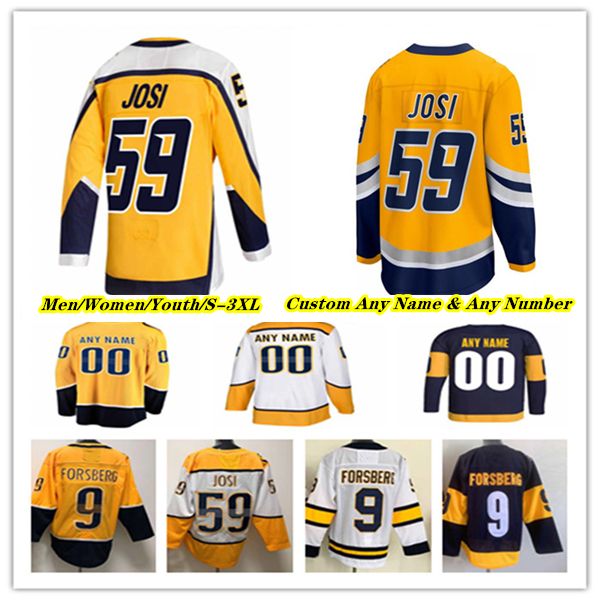 Nashville hokey forması Roman Josi Filip Forsberg Ryan O'Reilly Ryan McDonagh Gustav Nyquist Colton Sissons Cole Smith Luke Evangelista Michael McCarron Fabbro Kid