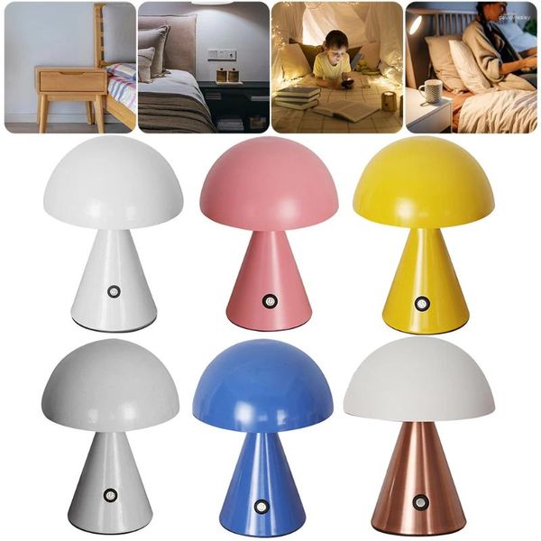 Luci notturne Lampada a luce soffusa a LED Semplice vivaio a fungo ricaricabile Atmosfera carina decorativa per la decorazione domestica