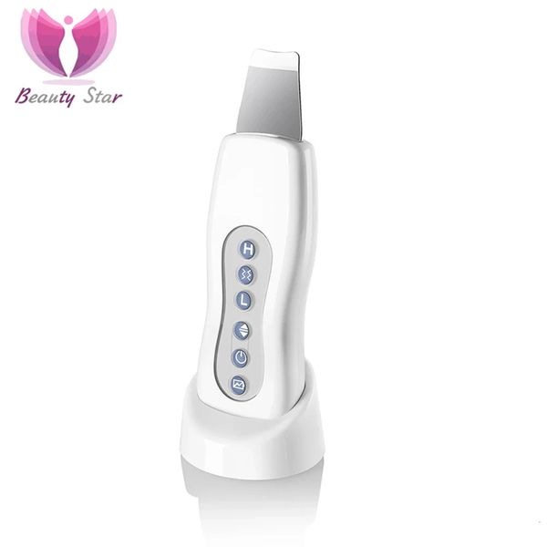 Beauty Star Ultrasonic Face Cleaner Purificador de pele Ultrasound Vibration Massager Ultrasound Peeling Clean Tone Lift Scrubber 231229