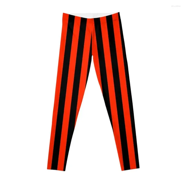Pantaloni attivi Leggings a righe verticali rosso brillante e nero Push Up da donna Abbigliamento da yoga Donna Palestra