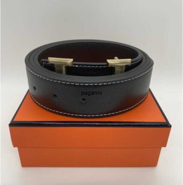 Cintura di design da donna all'ingrosso Betls 2024 in vera pelle di vacchetta oro nero + fibbia in argento misura 105-125 cm con scatola arancione nave libera