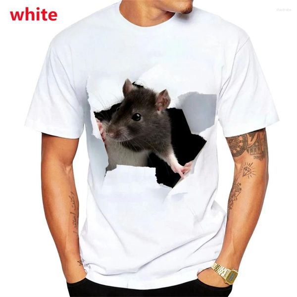 Herren-T-Shirts 2024, erfrischende Sommermode, niedliches Hamster-Muster, T-Shirt, 3D-Druck, Rundhalsausschnitt, sportlich, lässig, kurzärmelig