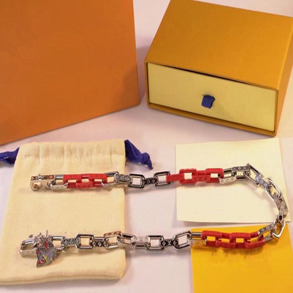 24fw novo design francês jóias prata vermelho titânio aço splice colar para homens e mulheres moda bola festa pulseira acessórios