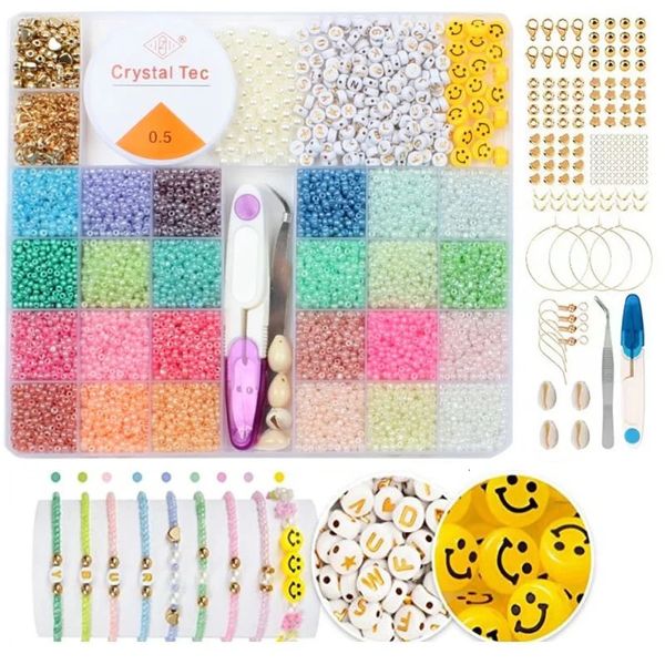 Set di perline da 3 mm per la creazione di gioielli Colore della caramella Piccola perla di vetro per la creazione di braccialetti Set Mini kit di perline per accessori fai da te 231229