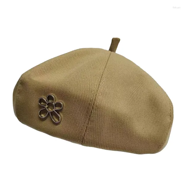 Berretti Primavera Autunno Vintage Zucca Cappello da pittore Testa grande Decorazione floreale Spaper Moda Cappello ottagonale