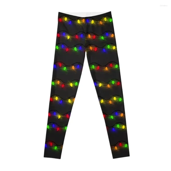 Calças Ativas Luzes de Natal Cintilantes Leggings Femininas Esportivas Femininas