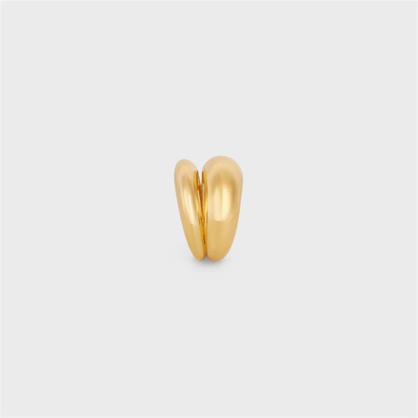 Anel minimalista francês de alta qualidade banhado a cobre 18k ouro de dupla camada para mulheres moda leve joias charmosas de luxo
