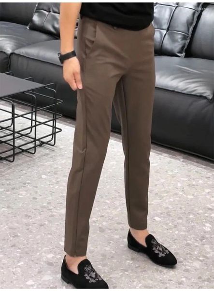 Männer Hosen Männer Herbst Winter Gute Stretch Glatte Hosen Business Elastische Mittlere Taille Koreanische Klassische Schwarz Marke Casual Anzug Bleistift 36