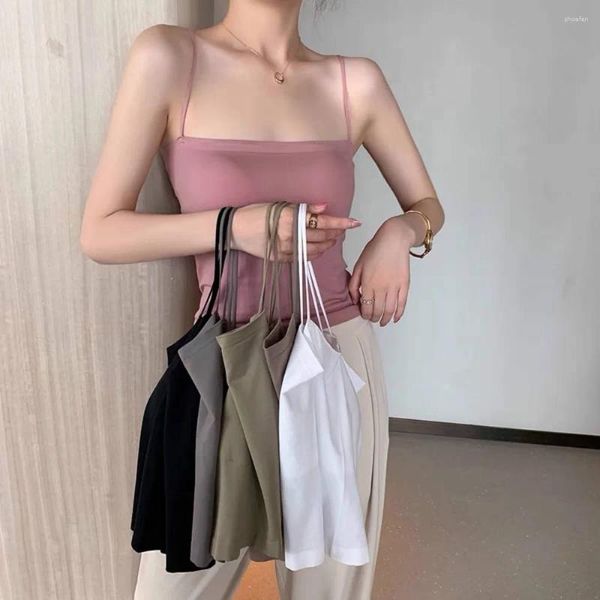 Camiseta sin mangas con tirantes para mujer, chaleco trasero de belleza integrado con almohadilla para el pecho envuelta alrededor de la niña, Top de tubo corto