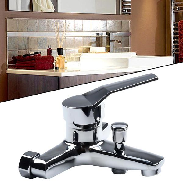 Rubinetti per lavandino del bagno 1pc Miscelatore acqua fredda Rubinetto per lavabo triplo doccia Rubinetto per lavabo in lega di zinco Montaggio a parete Maniglia singola Accessori