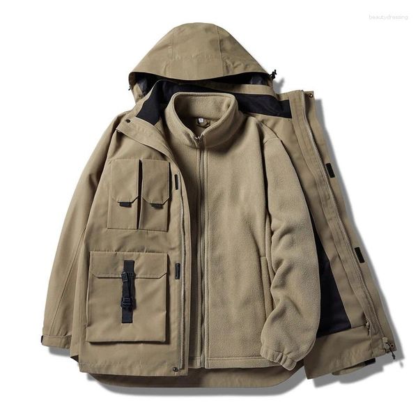 Мужские куртки 2024, тактическая куртка и женская съемная водонепроницаемая куртка 3-в-1, мужская уличная ветрозащитная одежда для кемпинга и альпинизма