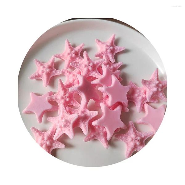 Fiori decorativi 20/50/Simulazione Cabochon di stelle marine di colore misto con retro piatto Pendenti e ciondoli in resina animale oceano per orecchini o capelli per bambini