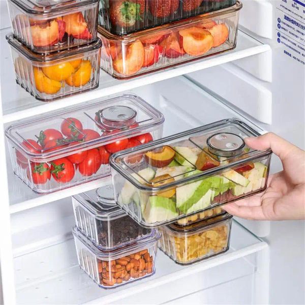 Bottiglie di stoccaggio Scatola per frigorifero multicolore Comodo cibo per conservare la frutta per congelare la frutta della cucina domestica