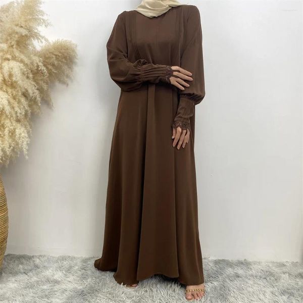 Roupas étnicas Ramadan Eid Abaya Zipper Lace Turquia Muçulmano Hijab Vestido Islam Jilbab Fechado Abayas para Mulheres Dubai Vestidos Kaftan Modesto