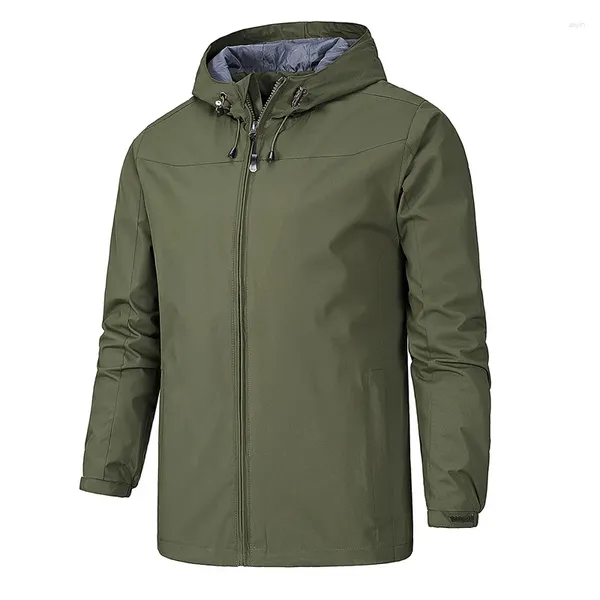 Trench da uomo Movimento Primavera Autunno Stormsuit Comfort Cappotto con cappuccio Giacca antivento impermeabile con cerniera esterna per uomo maschio