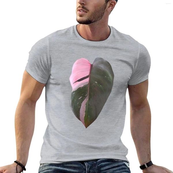 Herren T-Shirts Rosa Prinzessin Philodendron Blatt Pflanze T-Shirt Grafik Vintage Kleidung Niedliche Tops Anime Herren Baumwolle