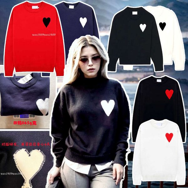Бренд AmuI Track Love A, французский модный пуловер большого размера с круглым вырезом, мужской и женский вязаный свитер, топ для верхней одежды