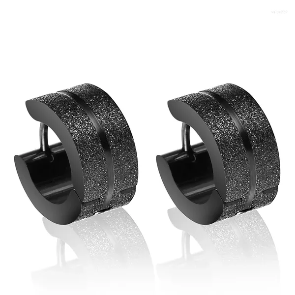 Orecchini a bottone QianBei 8MM Moda Gioielli in acciaio inossidabile 316L Matrimonio nero per donna Uomo Fidanzamento MM1890