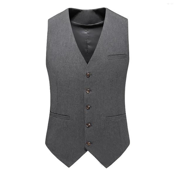 Herrenwesten 2024 Herren Anzug Weste Mode Männer Slim Fit Weste Tops Business VesttMan England Stil Männlich Gilet Homme Freizeitanzüge