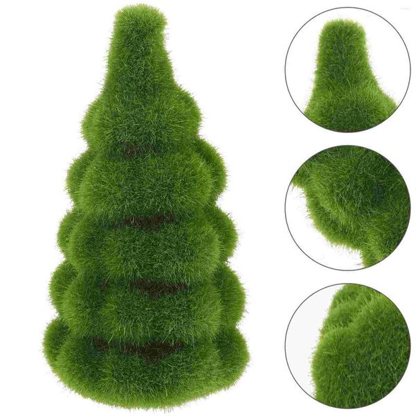 Dekorative Blumen Künstliches Moos Mini Weihnachtsbaum Dekor Dekorationen Desktop Requisiten Weihnachtstisch Miniatur Beflockung Bäume Ornamente